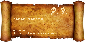 Patak Verita névjegykártya